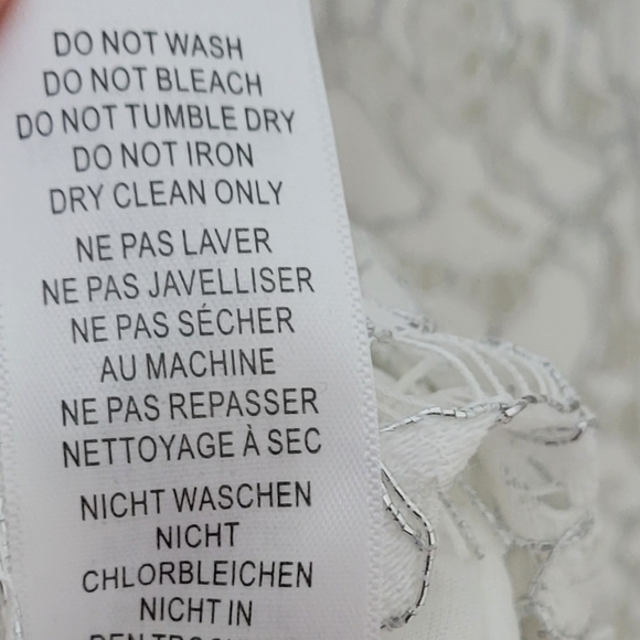 Adrianna Papell Metallic Lace Cocktail Dress Ivory - Picture 7 of 7